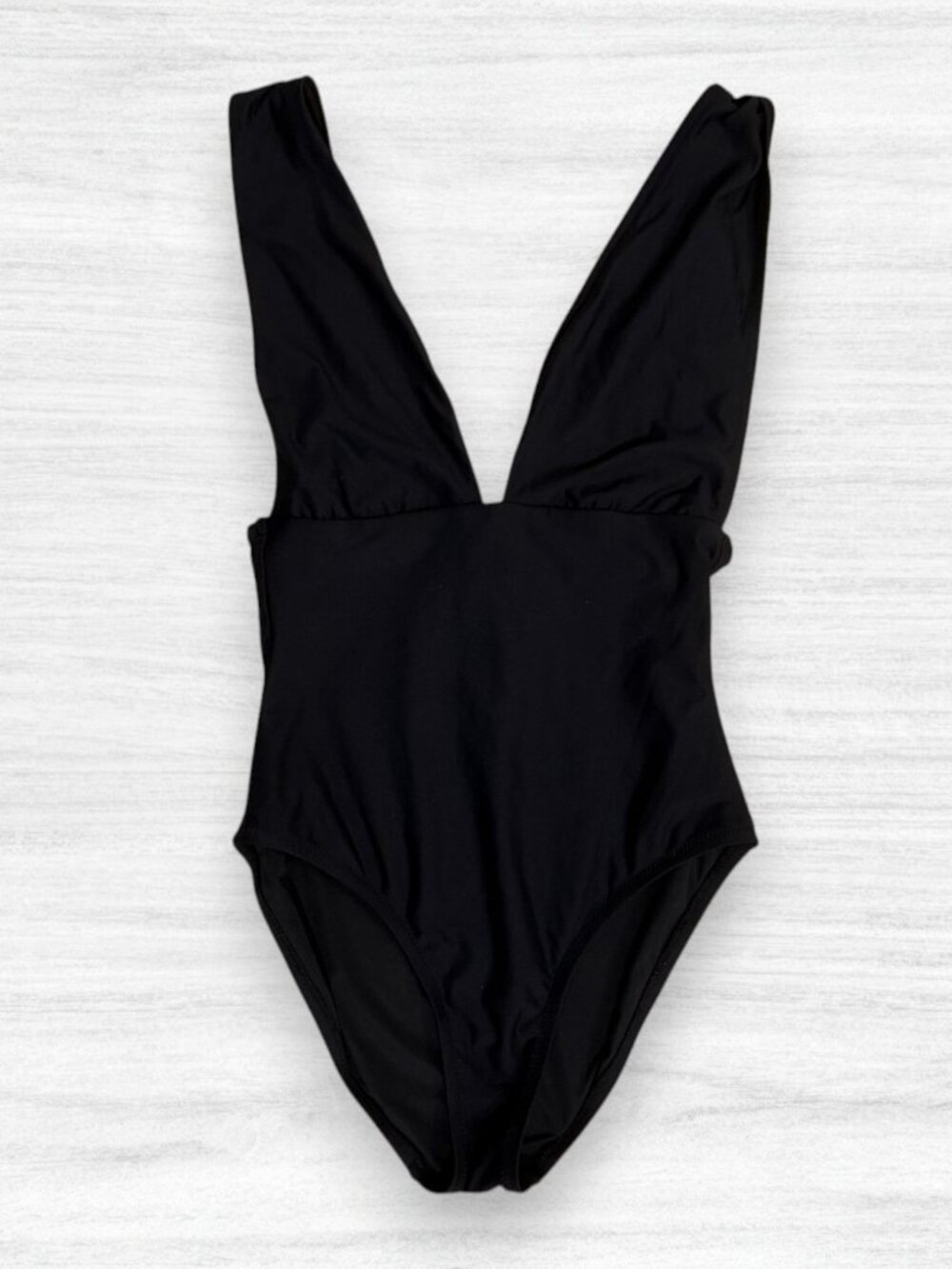 J.Crew Black Plunge V-Neck One-Piece Swimsuit Deep V Style G9417 Size 4